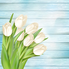 Image showing Bouquet of white tulips. EPS 10