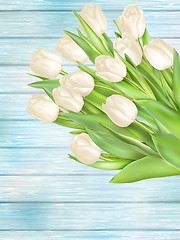 Image showing Bouquet of white tulips. EPS 10