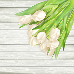 Image showing Bouquet of white tulips. EPS 10