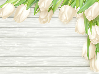 Image showing Bouquet of white tulips. EPS 10