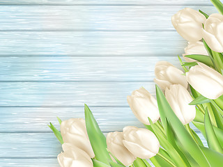 Image showing Bouquet of white tulips. EPS 10