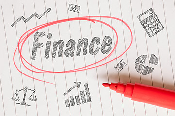 Image showing Finance note with a red circle