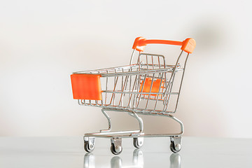 Image showing Empty shopping cart in a market