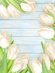 Image showing Bouquet of white tulips. EPS 10