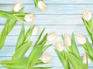 Image showing Bouquet of white tulips. EPS 10