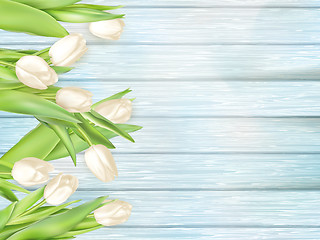 Image showing Bouquet of white tulips. EPS 10