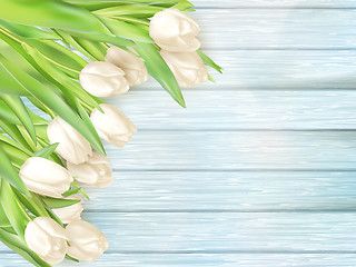 Image showing Bouquet of white tulips. EPS 10