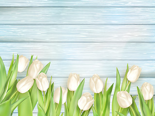 Image showing Bouquet of white tulips. EPS 10