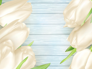 Image showing Bouquet of white tulips. EPS 10