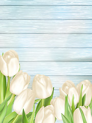 Image showing Bouquet of white tulips. EPS 10