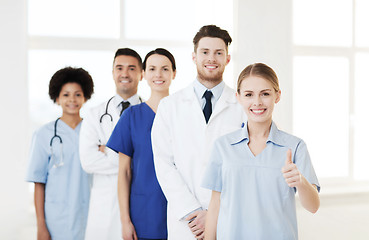 Image showing group of doctors and nurses at hospital