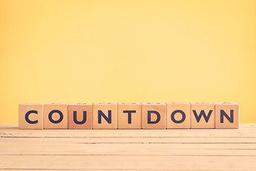 Image showing Countdown sign with wooden blocks