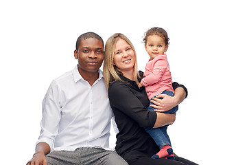 Image showing happy multiracial family with little child