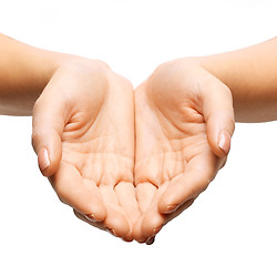 Image showing close up of womans cupped hands