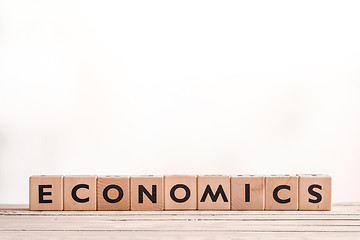Image showing Economics sign on a desk