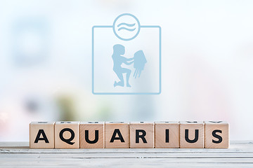 Image showing Aquarius star sign on a table