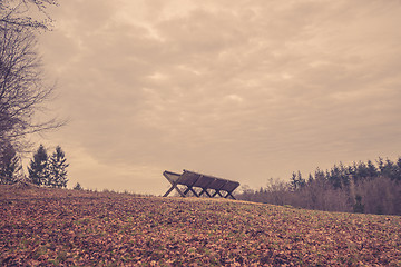 Image showing Feeding stand on a hill