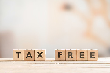 Image showing Tax free sign made of wood