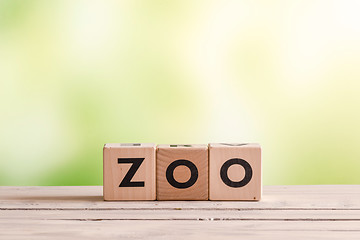 Image showing Zoo sign on a green background