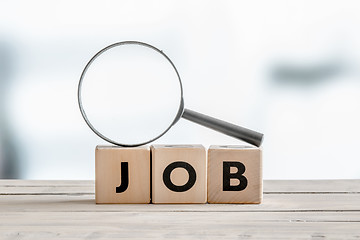 Image showing Magnifying glass on the word job