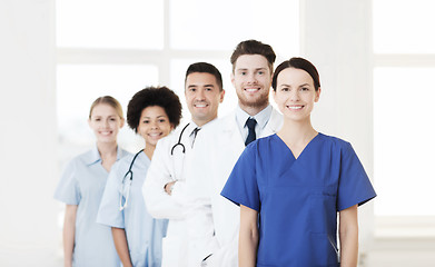 Image showing group of happy doctors at hospital