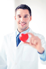 Image showing male doctor with heart