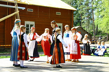 Image showing Unidentified dancers in folklore ensemble