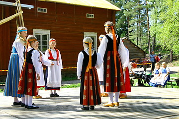 Image showing Unidentified dancers in folklore ensemble