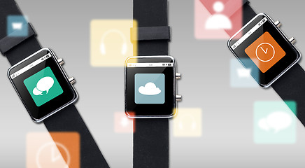 Image showing close up of smart watch with application icons