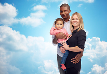 Image showing happy multiracial family with little child