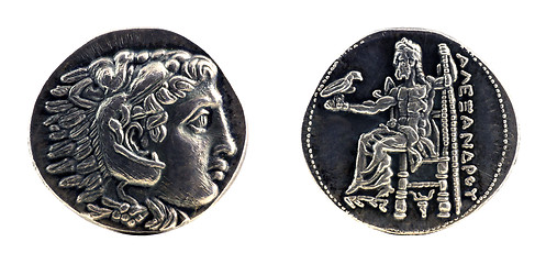 Image showing Greek silver tetradrachm from Alexander the Great