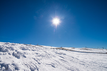 Image showing Mountains with snow in winter