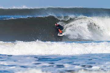 Image showing Surfing the waves