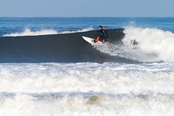 Image showing Surfing the waves