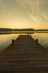 Image showing Sunrise on lake