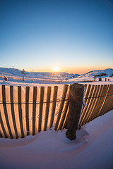 Image showing Sunset on Ski Park