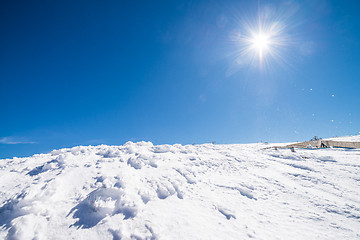 Image showing Mountains with snow in winter