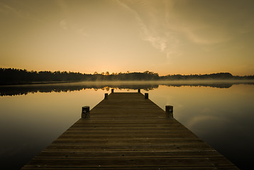 Image showing Sunrise on lake