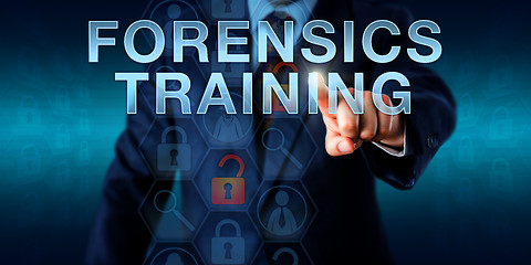 Image showing Investigator Touching FORENSICS TRAINING