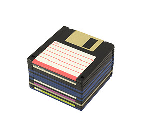 Image showing Stack of floppy disks