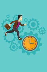 Image showing Running man on clock background.