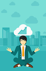 Image showing Peaceful businessman meditating.