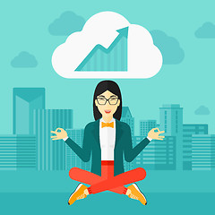 Image showing Peaceful business woman meditating.