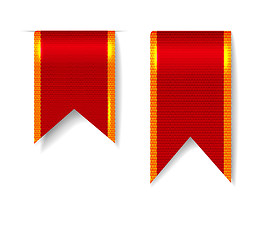 Image showing Red bookmark ribbons set