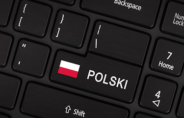 Image showing Enter button with flag Poland - Concept of language