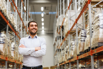 Image showing happy man at warehouse