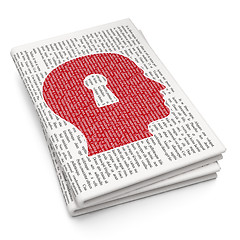 Image showing Finance concept: Head With Keyhole on Newspaper background