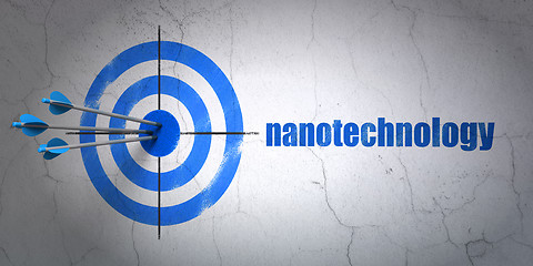 Image showing Science concept: target and Nanotechnology on wall background