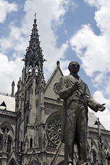 Image showing basilica quito ecuador statue garcia moreno