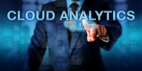 Image showing IT Leader Touching CLOUD ANALYTICS